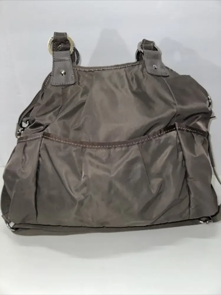 Storksak Nylon Diaper Baby Bag‎ with Detachable Purse Shoulder Strap Taupe Brown